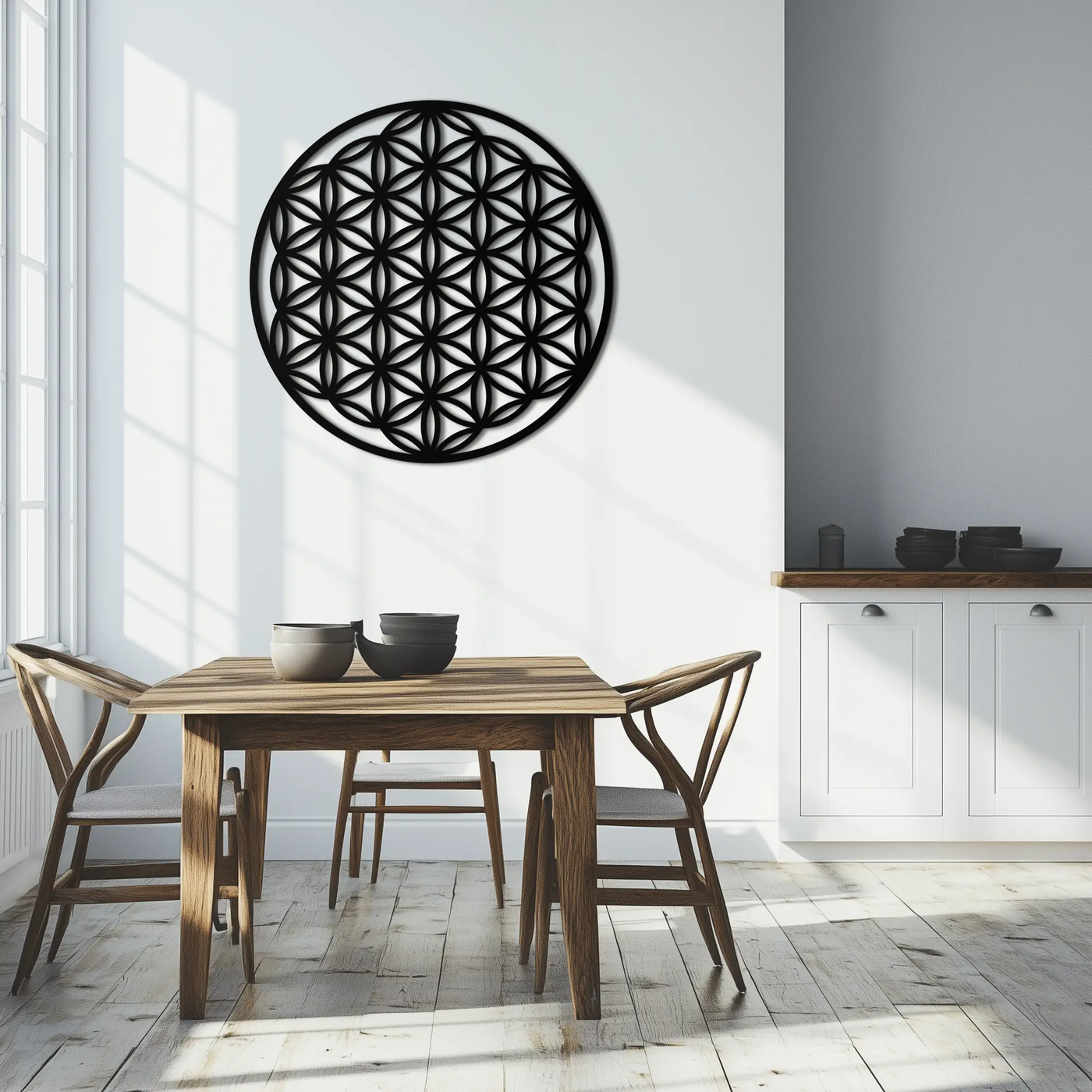 Sacred Geometry Metal Wall Art - Flower of Life Design - KAF158 by Enova Art