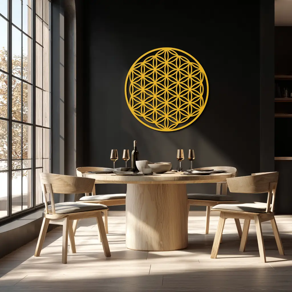 Sacred Geometry Metal Wall Art - Flower of Life Design - KAF158 by Enova Art