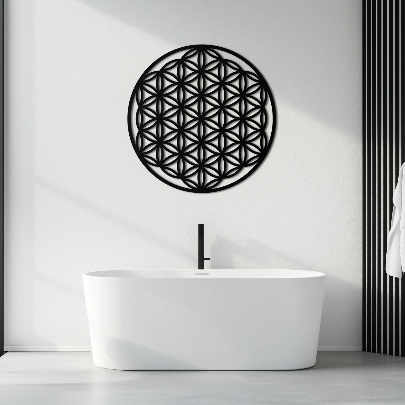 Sacred Geometry Metal Wall Art - Flower of Life Design - KAF158 by Enova Art