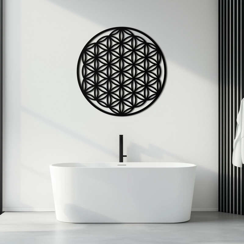 Sacred Geometry Metal Wall Art - Flower of Life Design - KAF158 by Enova Art