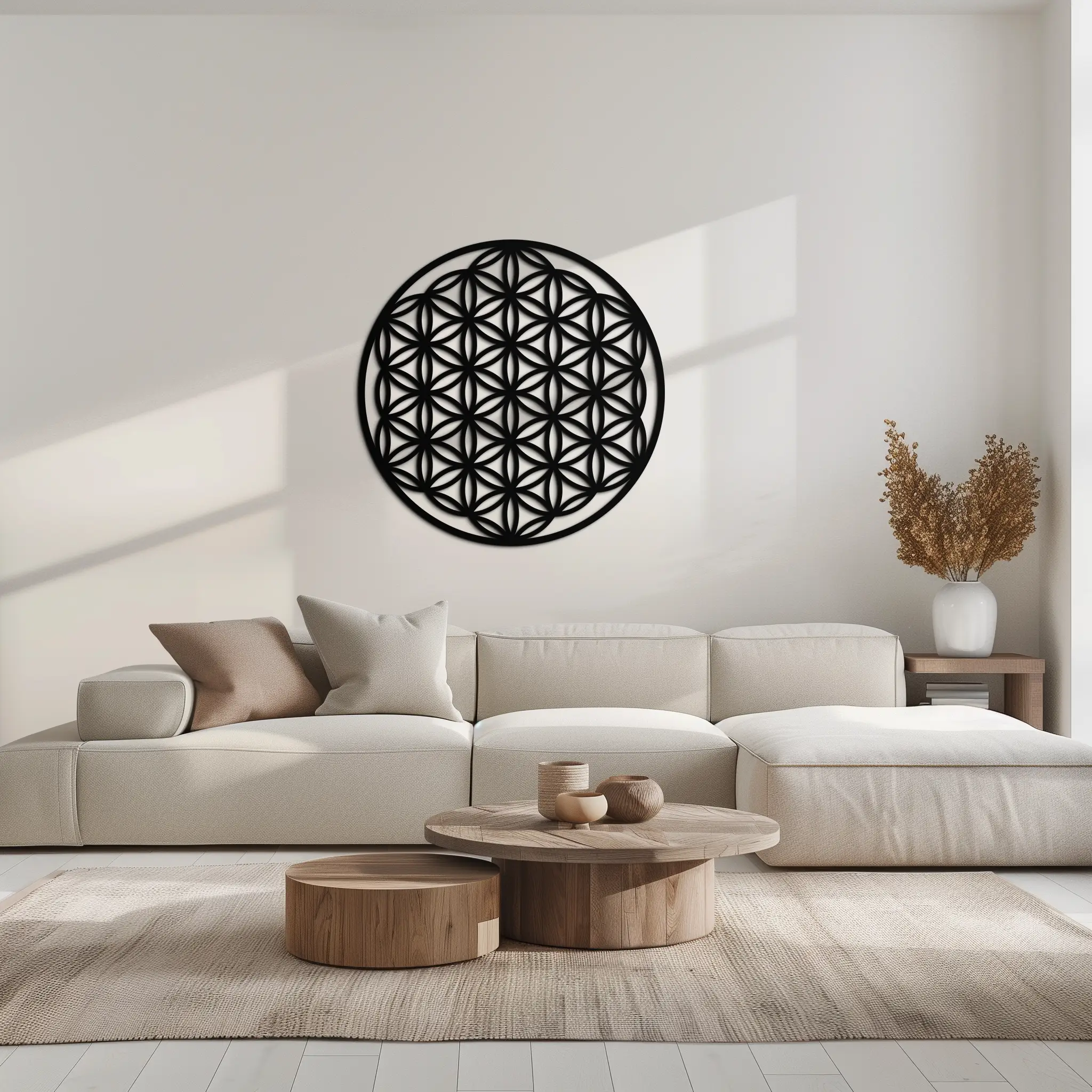 Sacred Geometry Metal Wall Art - Flower of Life Design - KAF158 by Enova Art