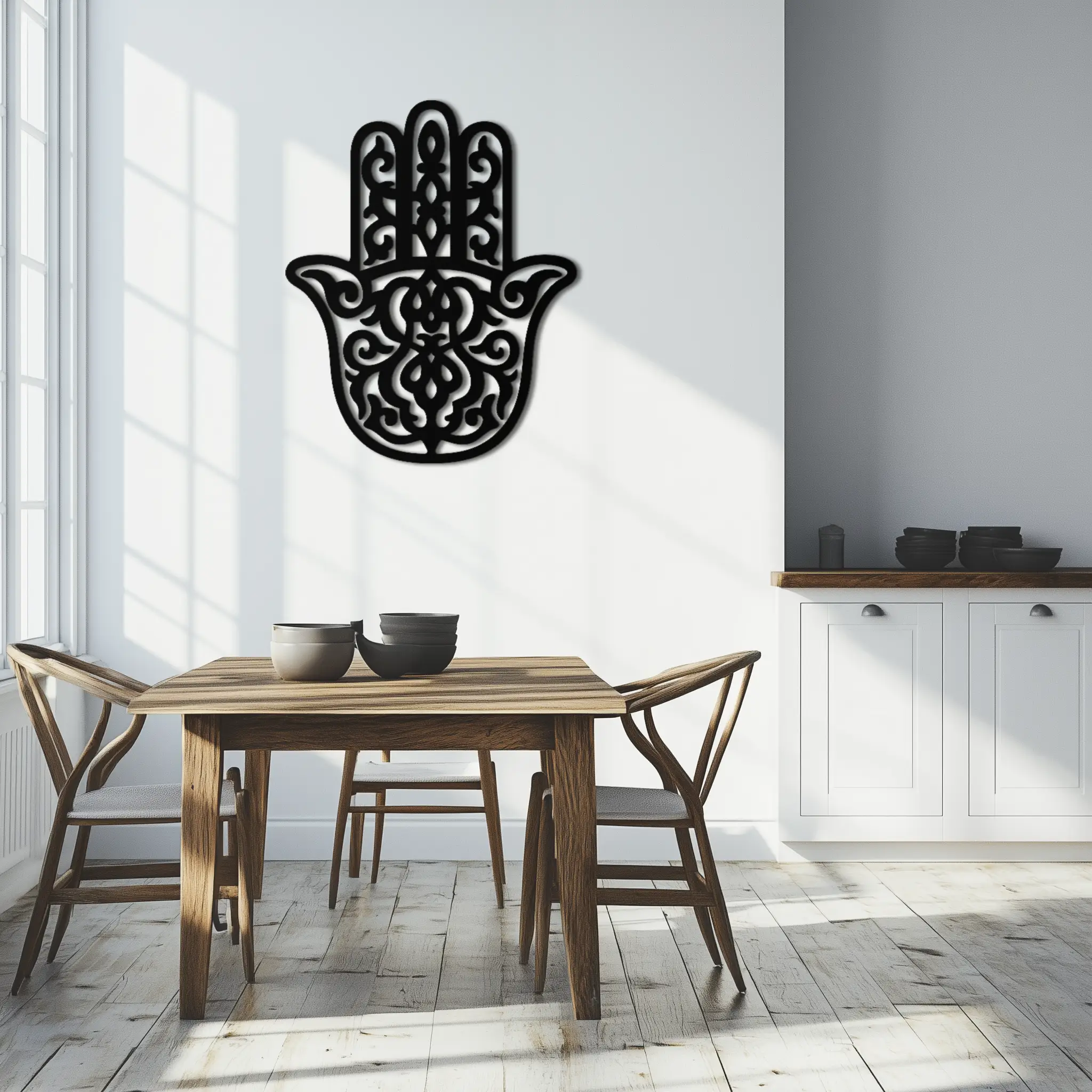 Hamsa Hand Metal Wall Art - Symbolic Protection & Spiritual Home Decor - KAF159 by Enova Art