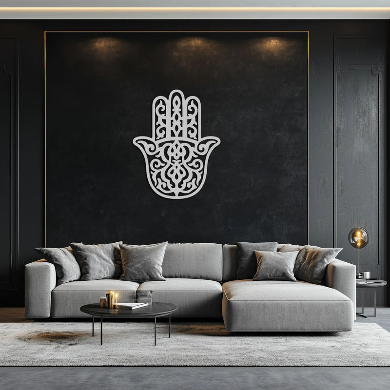Hamsa Hand Metal Wall Art - Symbolic Protection & Spiritual Home Decor - KAF159 by Enova Art