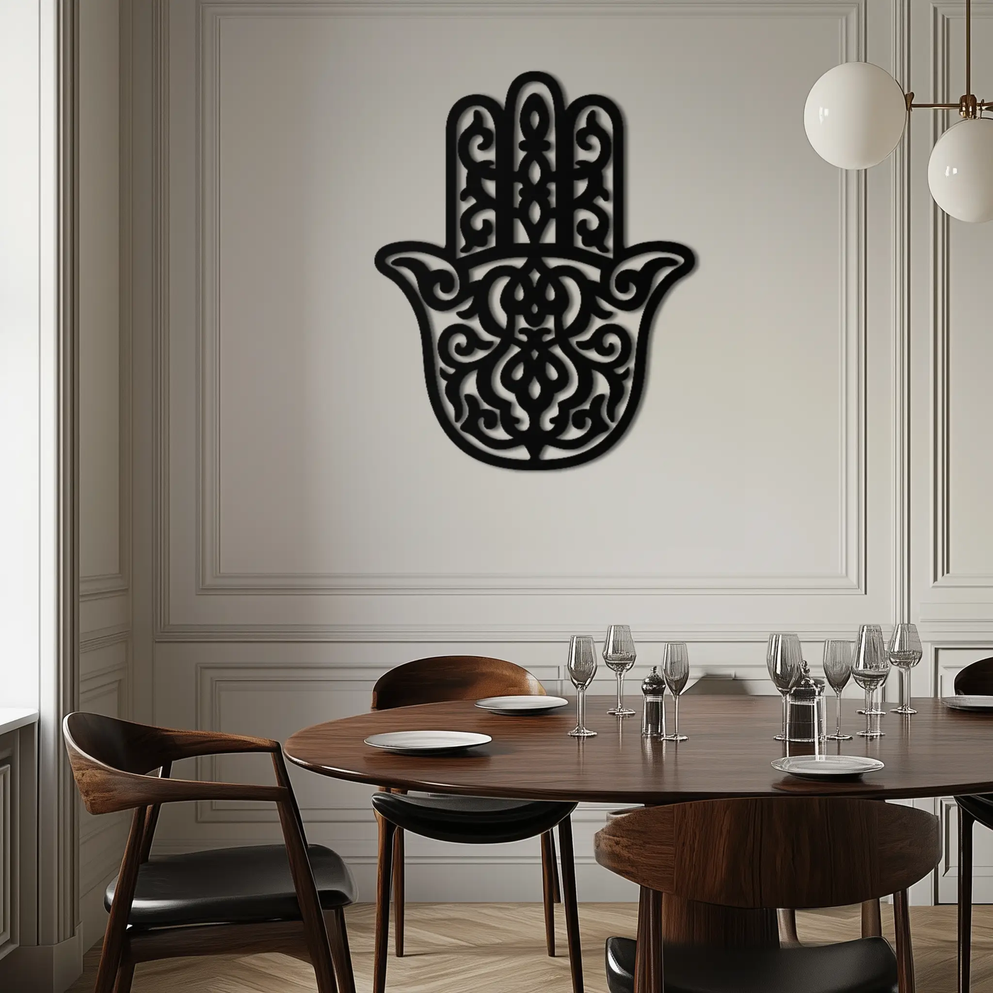 Hamsa Hand Metal Wall Art - Symbolic Protection & Spiritual Home Decor - KAF159 by Enova Art