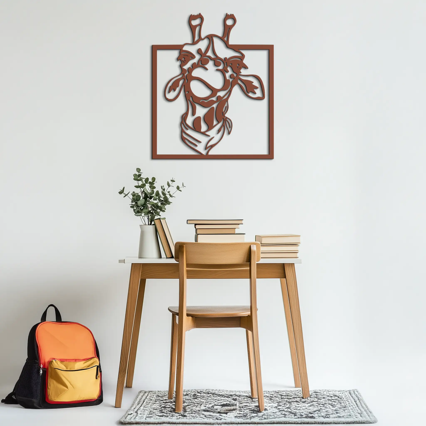 Giraffe Metal Wall Art - Playful Safari Animal Decor- KAF165 by Enova Art