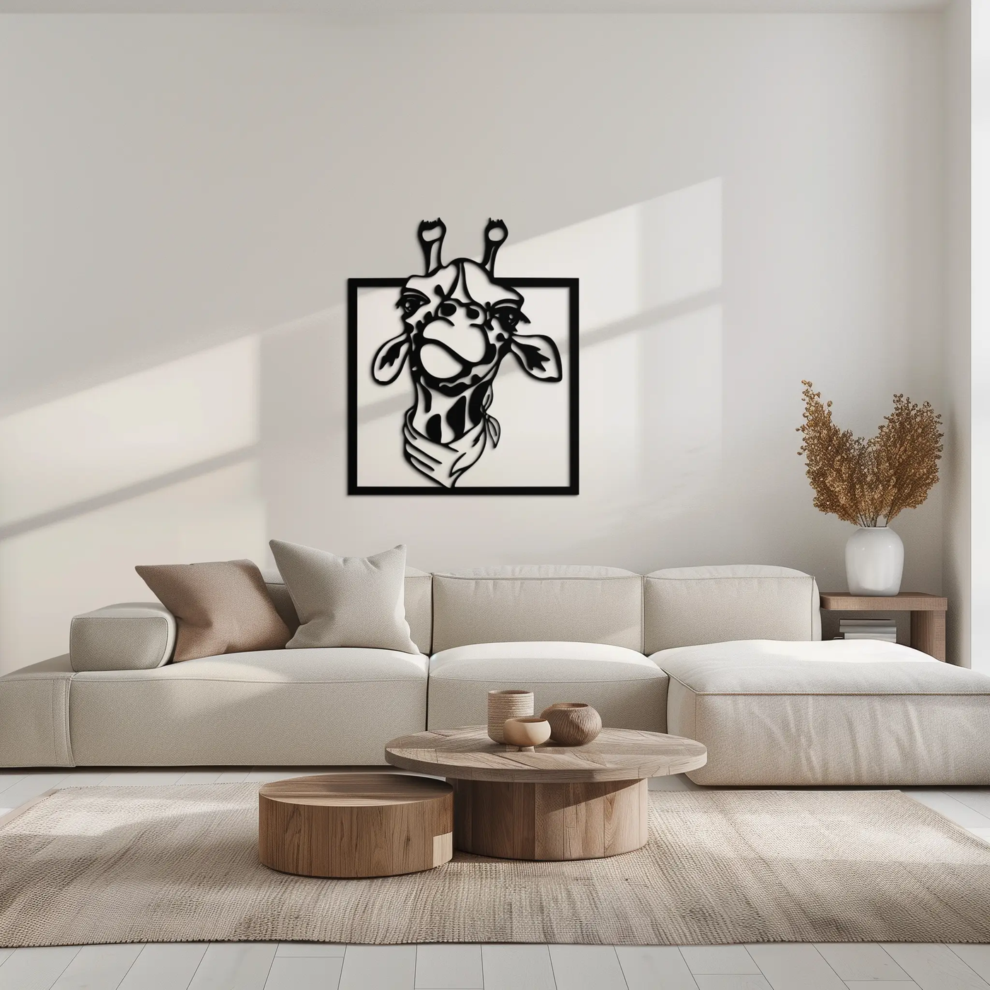 Giraffe Metal Wall Art - Playful Safari Animal Decor- KAF165 by Enova Art