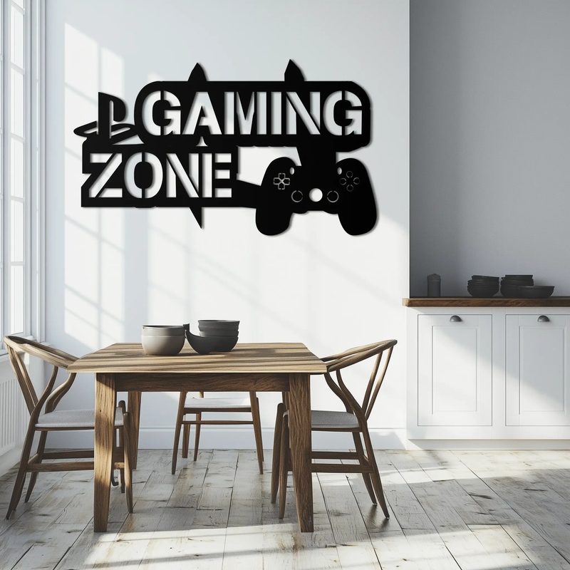 Gaming Zone Metal Wall Art - Gamer Room Decor- KAF169 by Enova Art