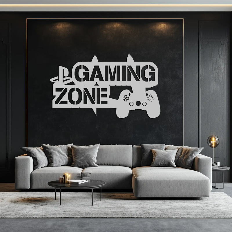 Gaming Zone Metal Wall Art - Gamer Room Decor- KAF169 by Enova Art