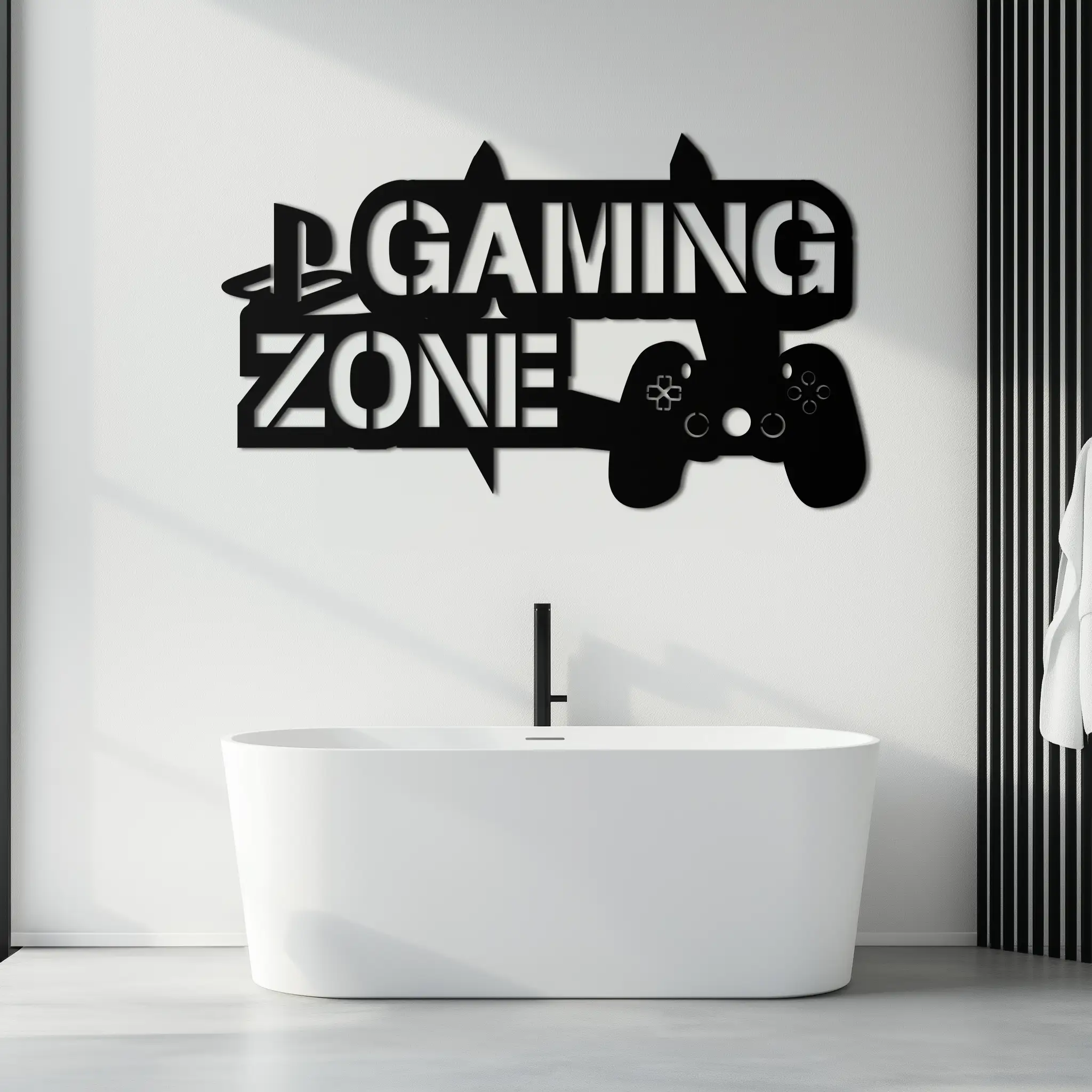 Gaming Zone Metal Wall Art - Gamer Room Decor- KAF169 by Enova Art