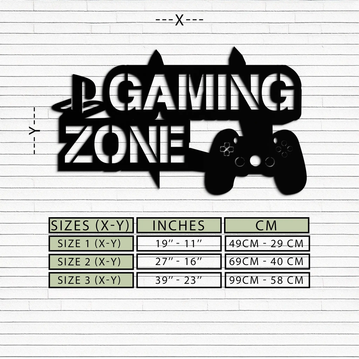 Gaming Zone Metal Wall Art - Gamer Room Decor- KAF169 by Enova Art