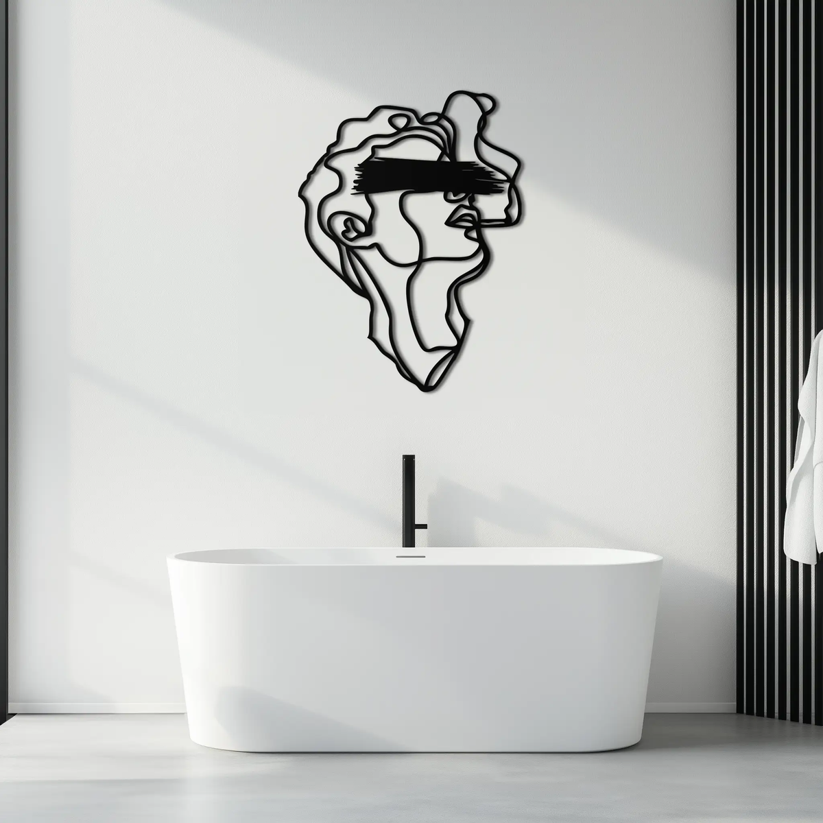 Blindfolded Men Metal Wall Art - Abstract Minimalist Line Art Decor- KAF170 by Enova Art
