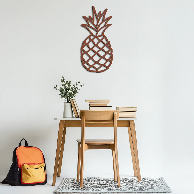 Pineapple Metal Wall Art - Tropical Geometric Home Decor- KAF171 by Enova Art