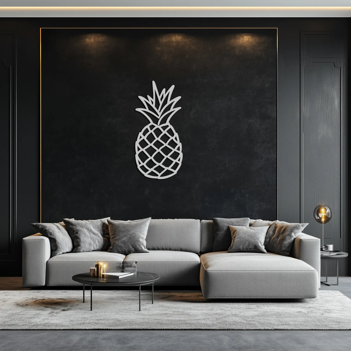 Pineapple Metal Wall Art - Tropical Geometric Home Decor- KAF171 by Enova Art