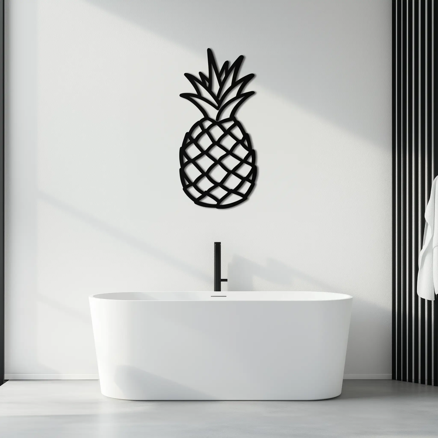 Pineapple Metal Wall Art - Tropical Geometric Home Decor- KAF171 by Enova Art