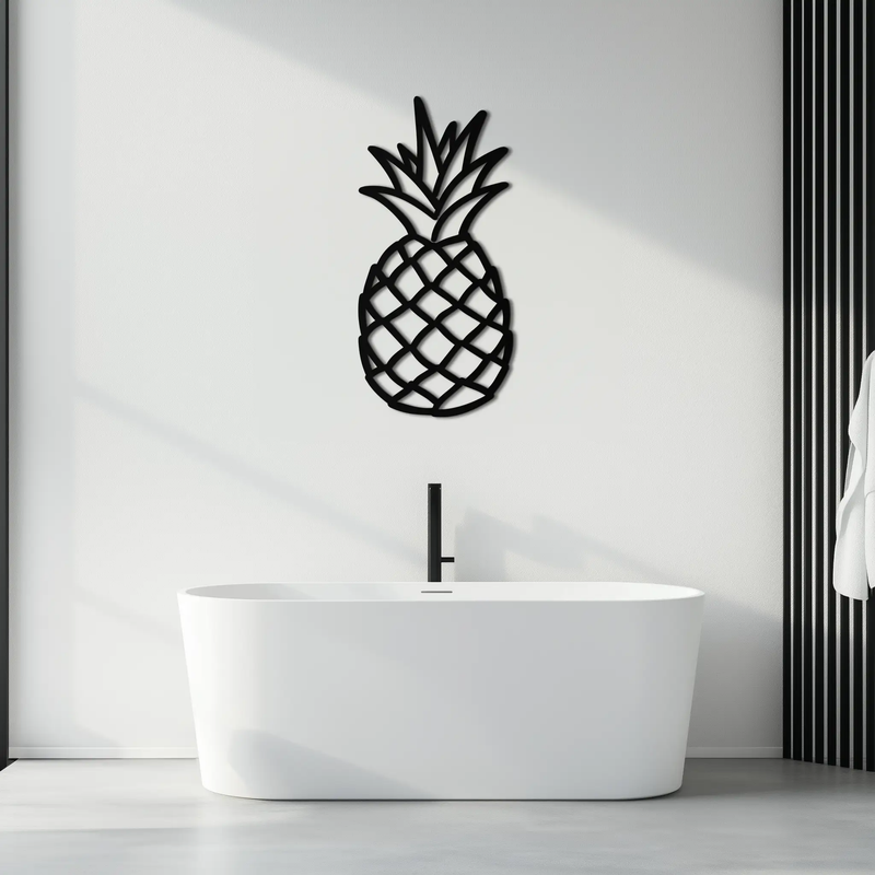 Pineapple Metal Wall Art - Tropical Geometric Home Decor- KAF171 by Enova Art