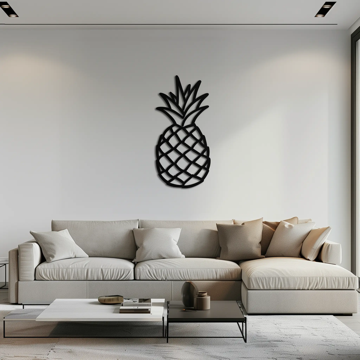 Pineapple Metal Wall Art - Tropical Geometric Home Decor- KAF171 by Enova Art