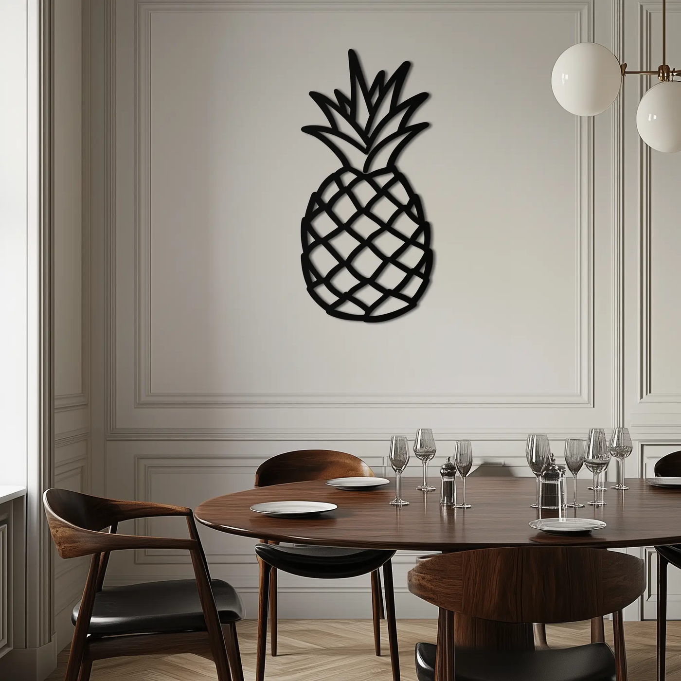 Pineapple Metal Wall Art - Tropical Geometric Home Decor- KAF171 by Enova Art