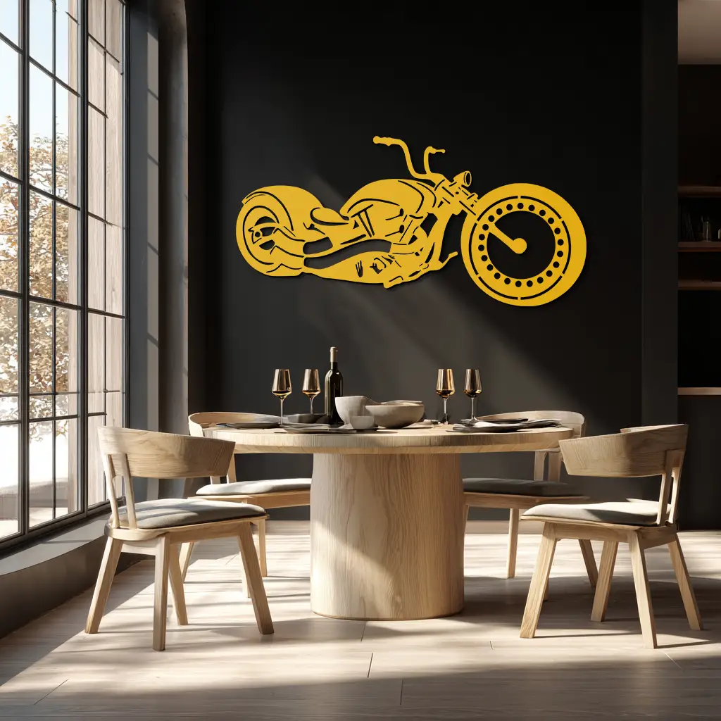 Motorcycle Metal Wall Art - Biker Decor for Garage & Man Cave- KAF172 by Enova Art