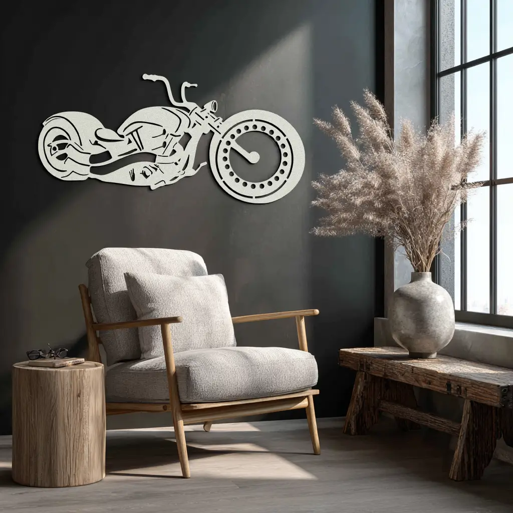 Motorcycle Metal Wall Art - Biker Decor for Garage & Man Cave- KAF172 by Enova Art