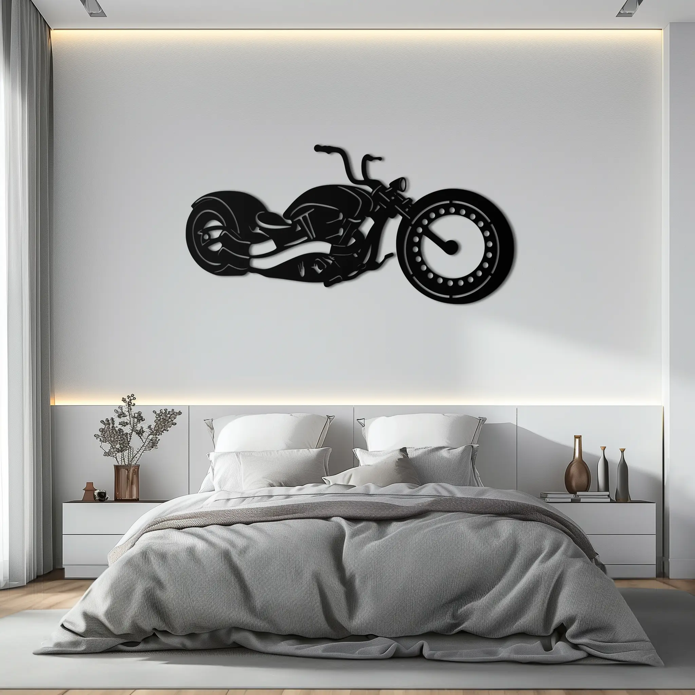 Motorcycle Metal Wall Art - Biker Decor for Garage & Man Cave- KAF172 by Enova Art