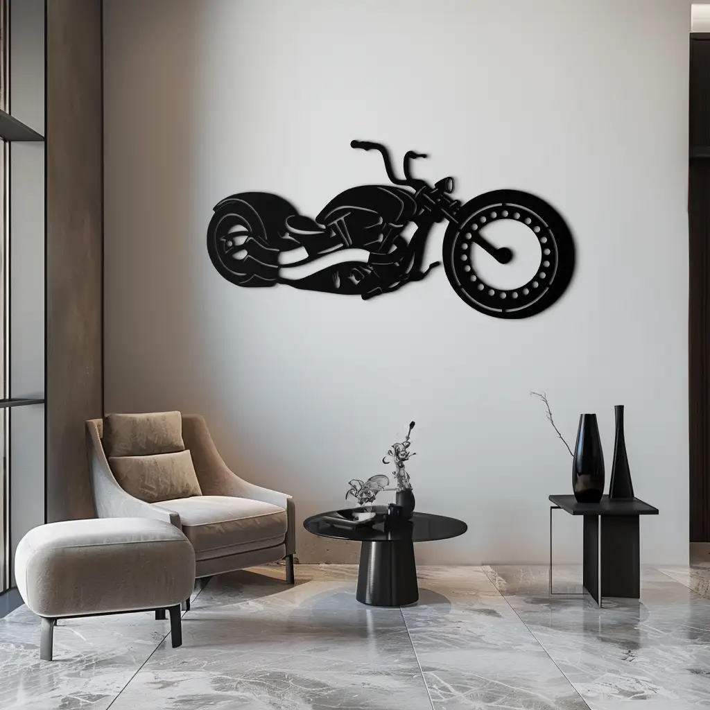 Motorcycle Metal Wall Art - Biker Decor for Garage & Man Cave- KAF172 by Enova Art
