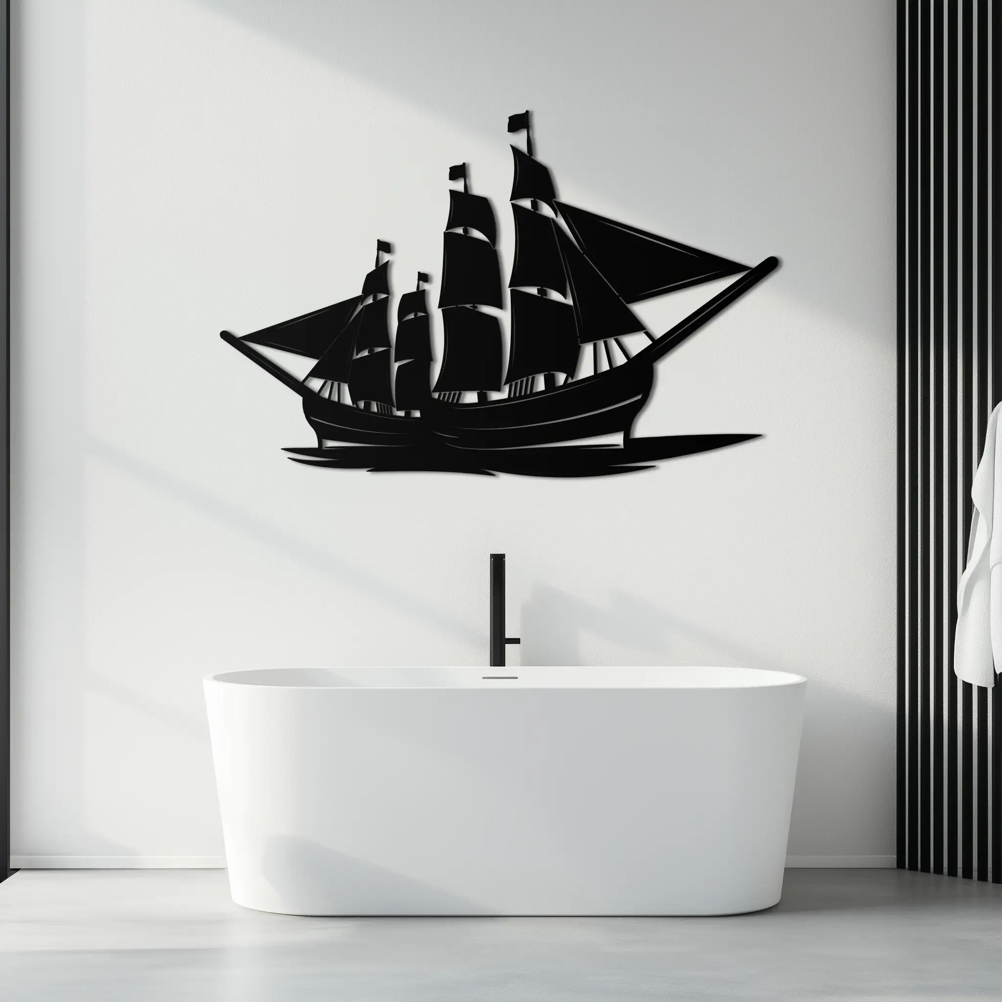 Pirate Ship Metal Wall Art - Nautical Decor for Home & Office- KAF175 by Enova Art