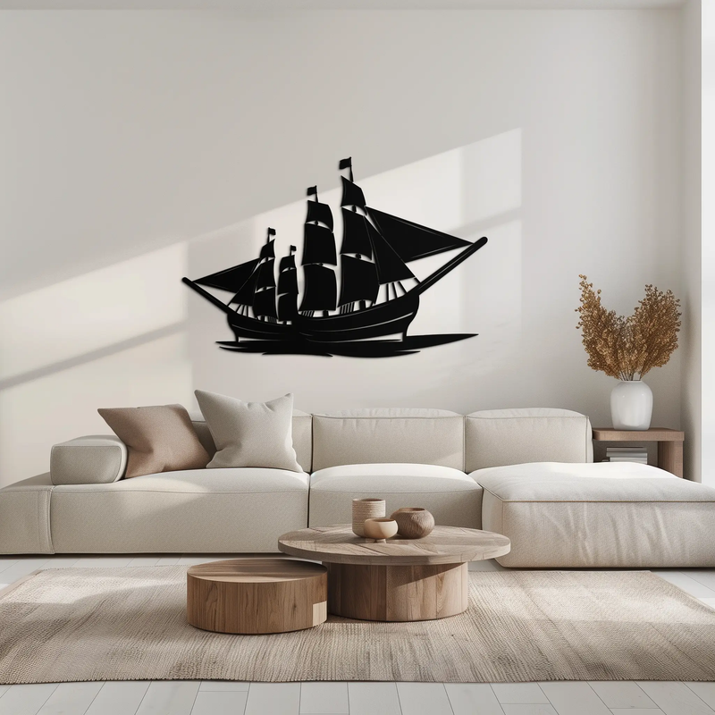 Pirate Ship Metal Wall Art - Nautical Decor for Home & Office- KAF175 by Enova Art