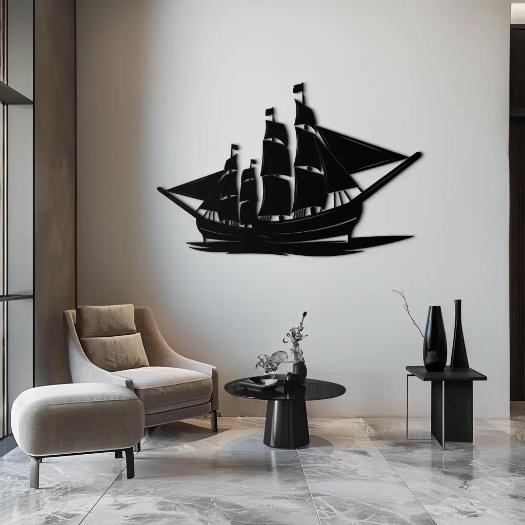 Pirate Ship Metal Wall Art - Nautical Decor for Home & Office- KAF175 by Enova Art