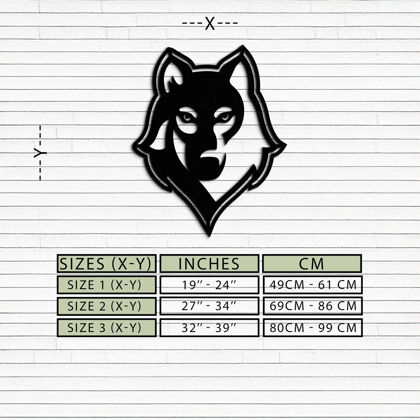 Wolf Metal Wall Art - Geometric Wolf Head Wall Decor- KAF178 by Enova Art