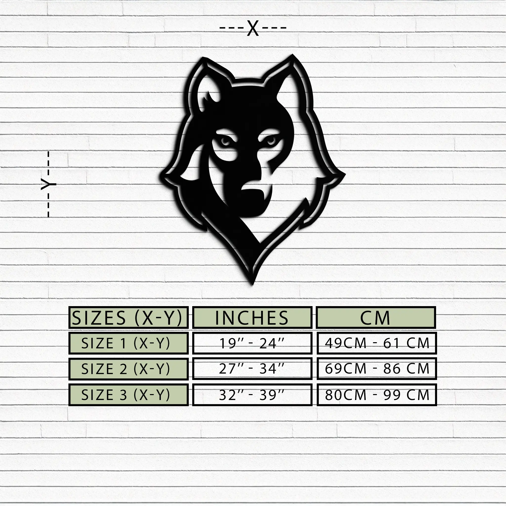 Wolf Metal Wall Art - Geometric Wolf Head Wall Decor- KAF178 by Enova Art