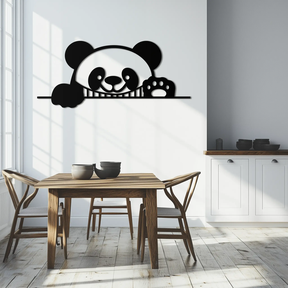 Panda Metal Wall Art - Cute Geometric Panda Decor- KAF181 by Enova Art