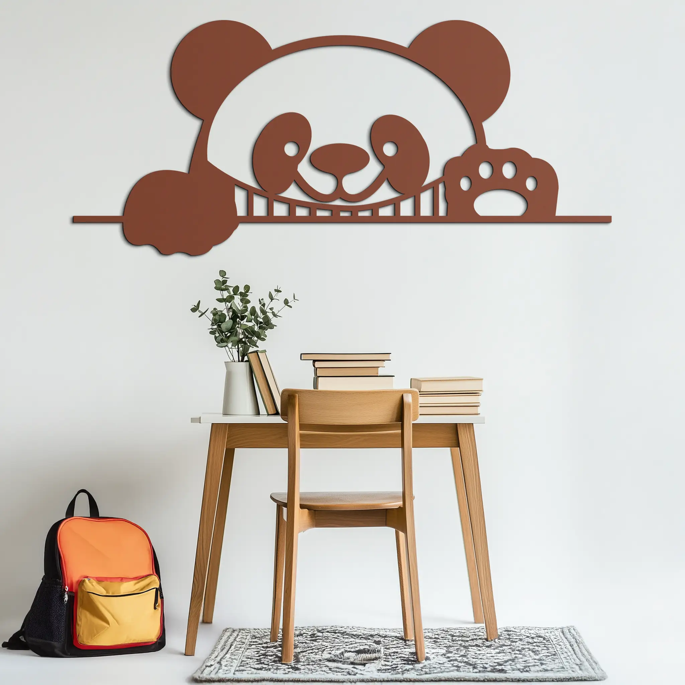 Panda Metal Wall Art - Cute Geometric Panda Decor- KAF181 by Enova Art