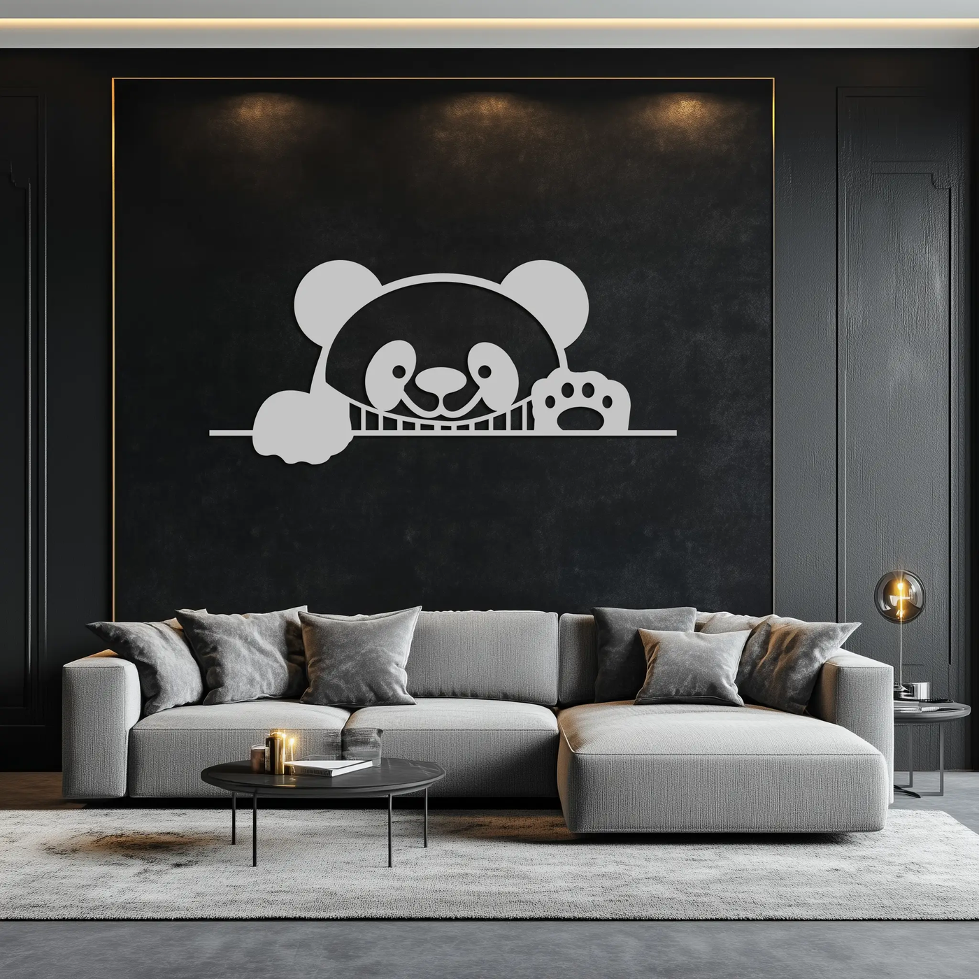 Panda Metal Wall Art - Cute Geometric Panda Decor- KAF181 by Enova Art