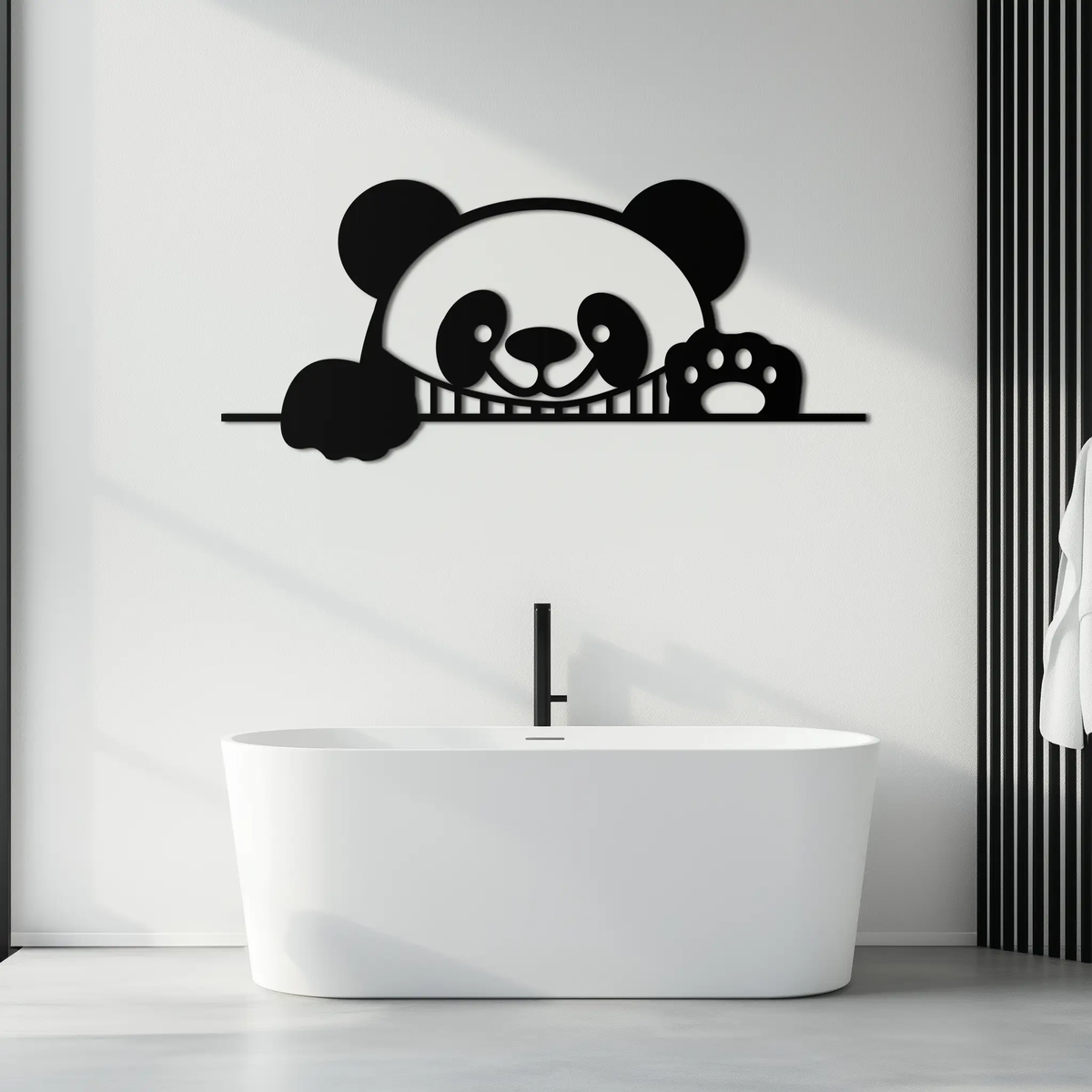 Panda Metal Wall Art - Cute Geometric Panda Decor- KAF181 by Enova Art