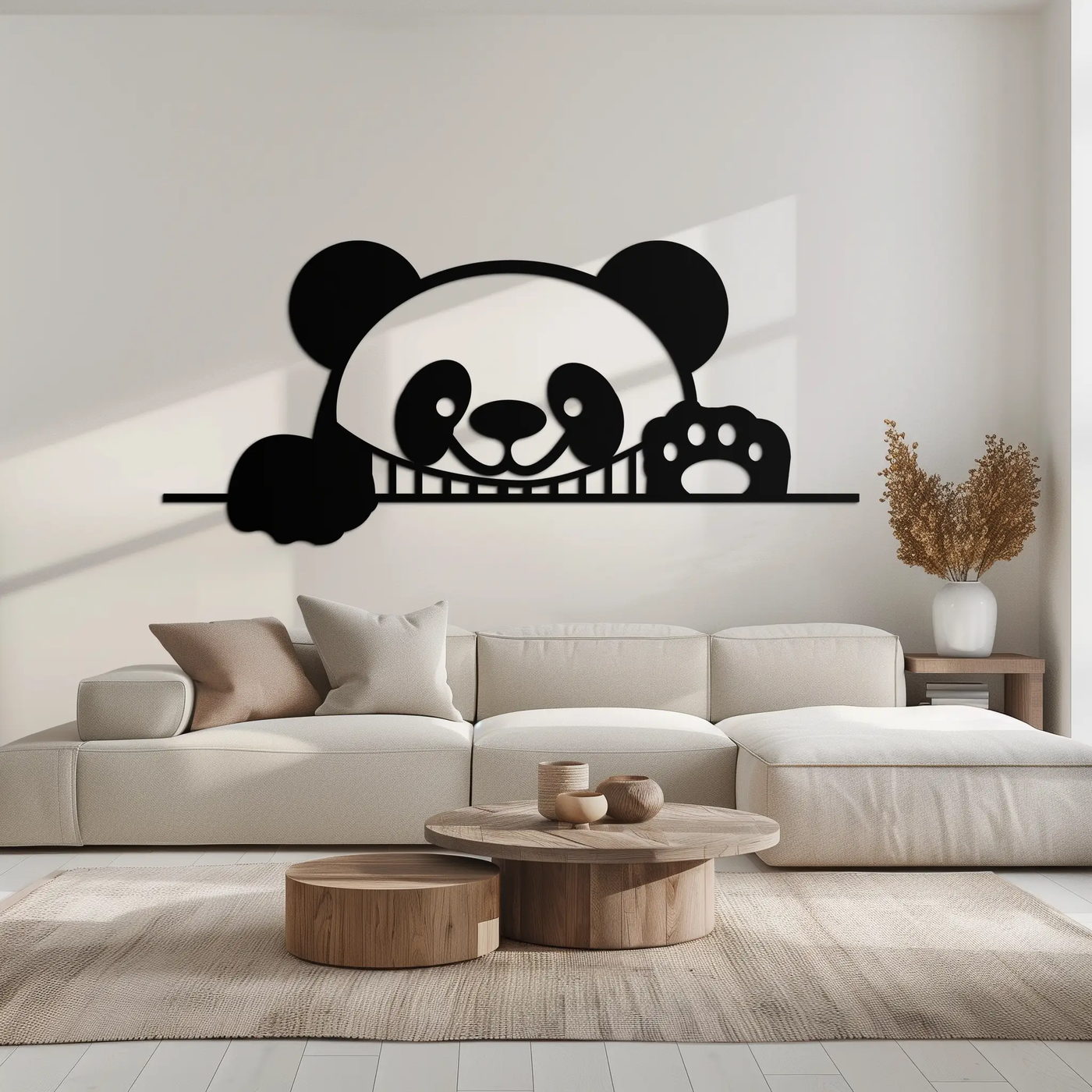 Panda Metal Wall Art - Cute Geometric Panda Decor- KAF181 by Enova Art