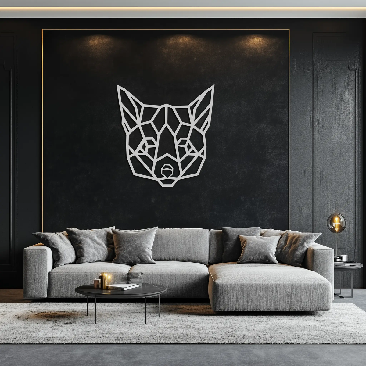 Geometric Fox Metal Wall Art - Modern Minimalist Decor- KAF182 by Enova Art