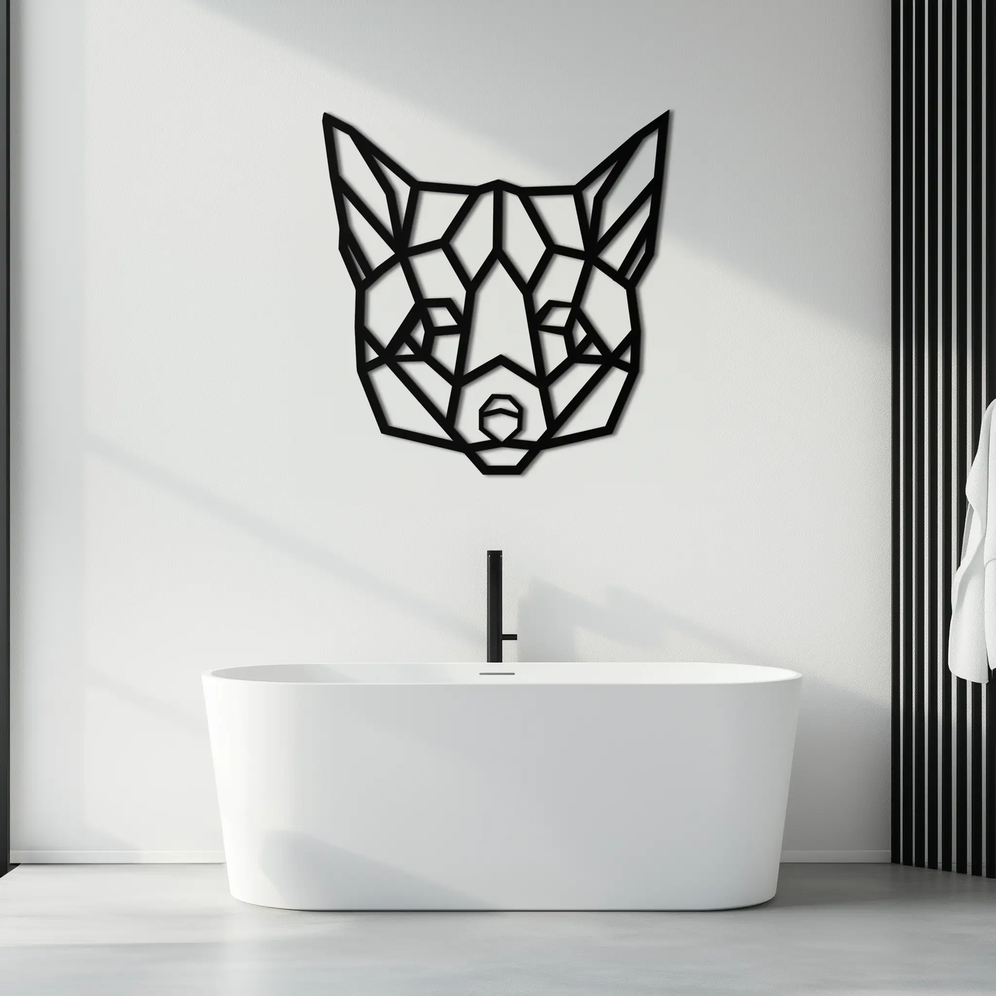 Geometric Fox Metal Wall Art - Modern Minimalist Decor- KAF182 by Enova Art