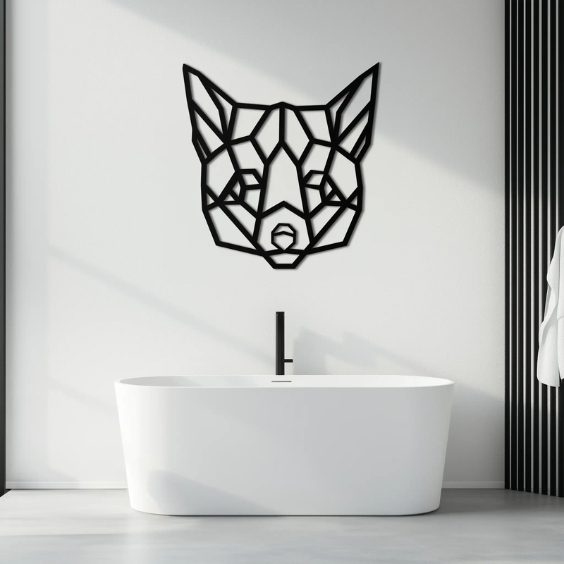 Geometric Fox Metal Wall Art - Modern Minimalist Decor- KAF182 by Enova Art