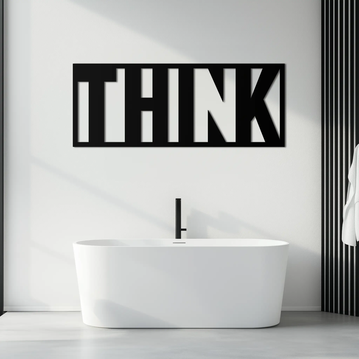 THINK" Metal Wall Art - Minimalist Inspirational Decor- KAF184 by Enova Art