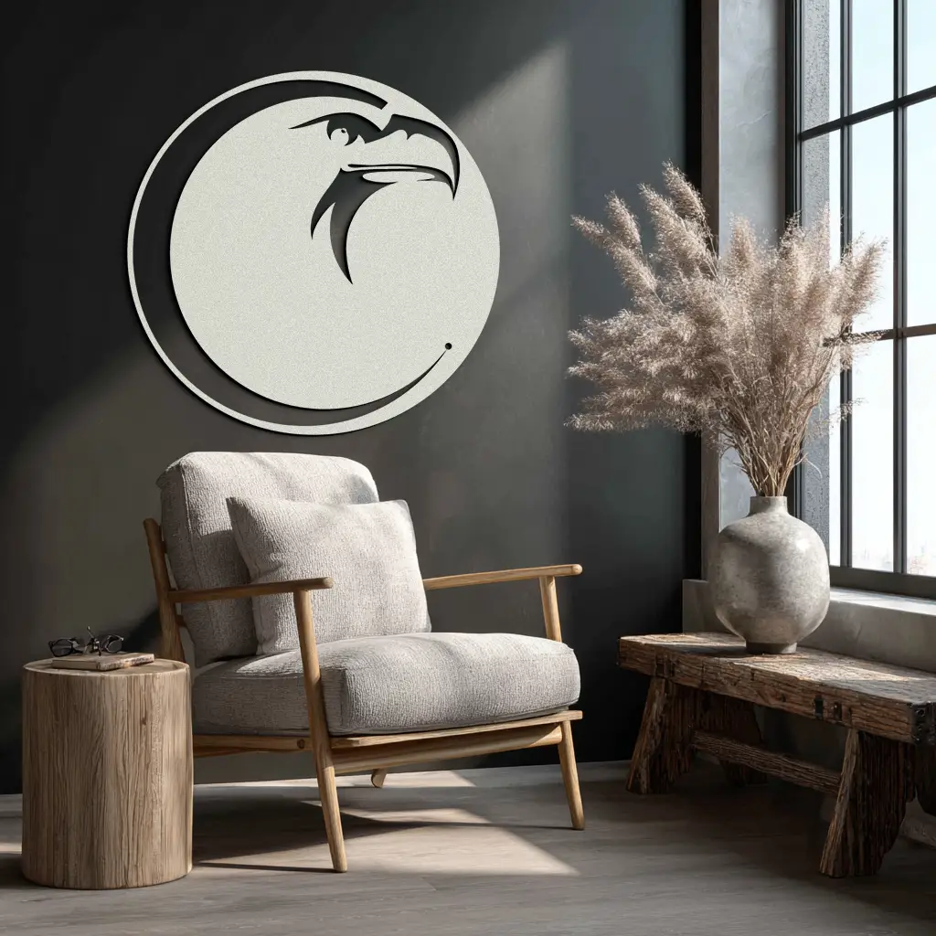 Eagle Moon Metal Wall Art - Majestic and Bold Decor- KAF185 by Enova Art