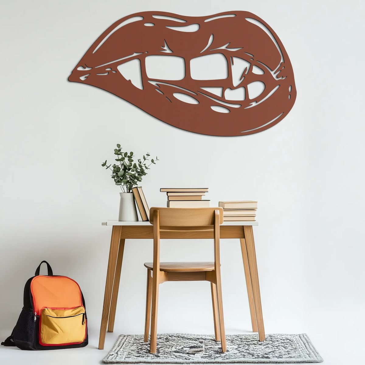 Geometric Lips Metal Wall Art - Bold & Modern Statement Piece- KAF186 by Enova Art