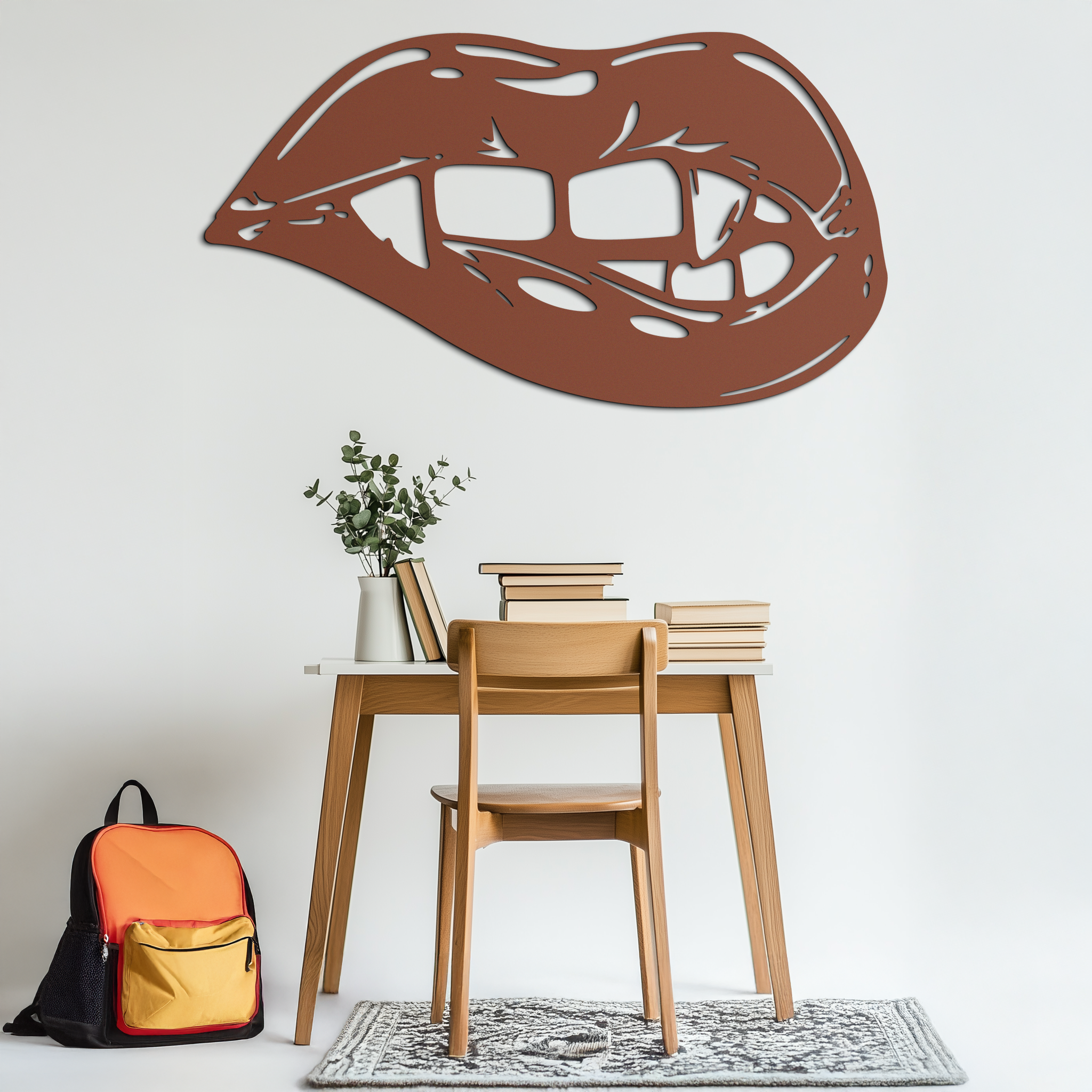 Geometric Lips Metal Wall Art - Bold & Modern Statement Piece- KAF186 by Enova Art