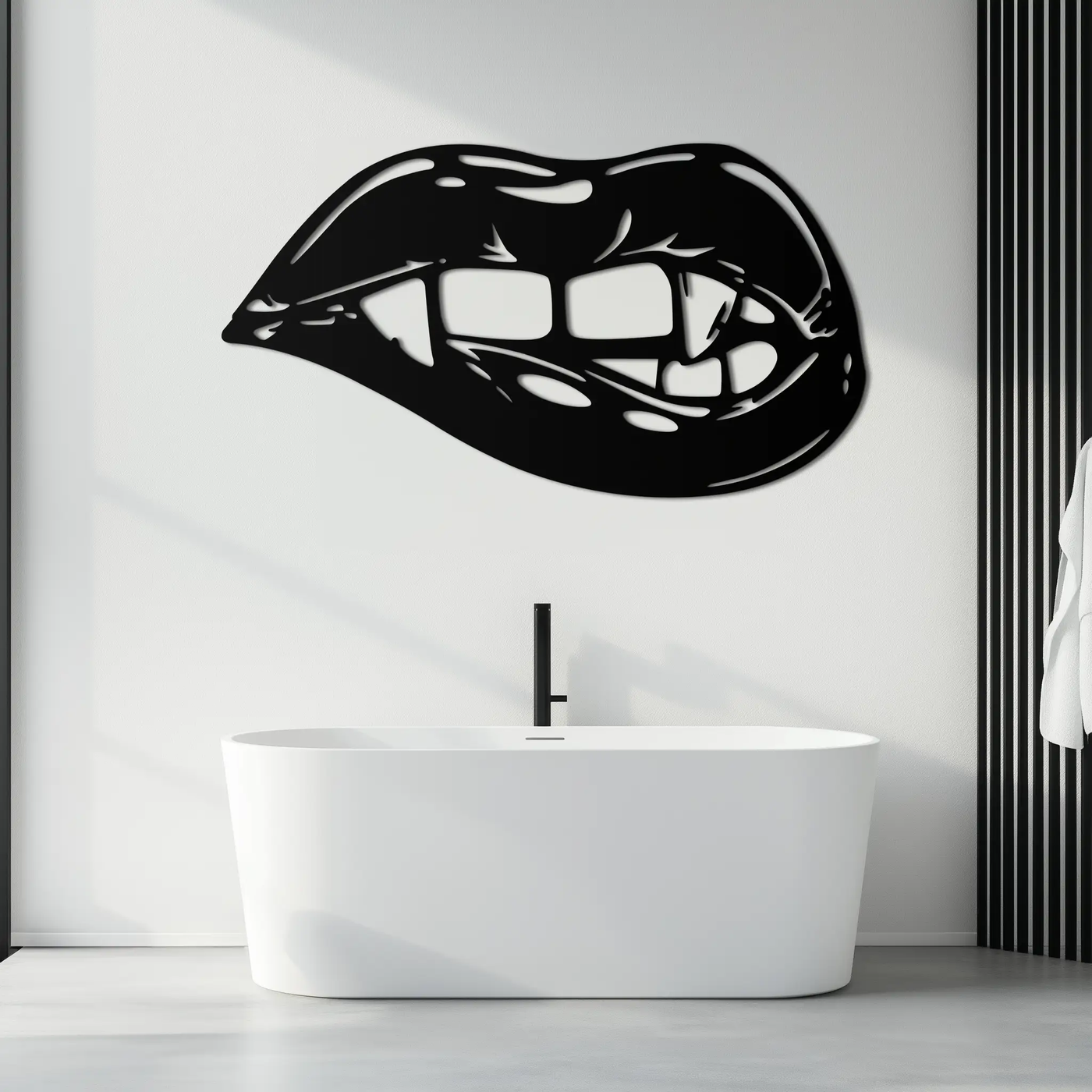 Geometric Lips Metal Wall Art - Bold & Modern Statement Piece- KAF186 by Enova Art