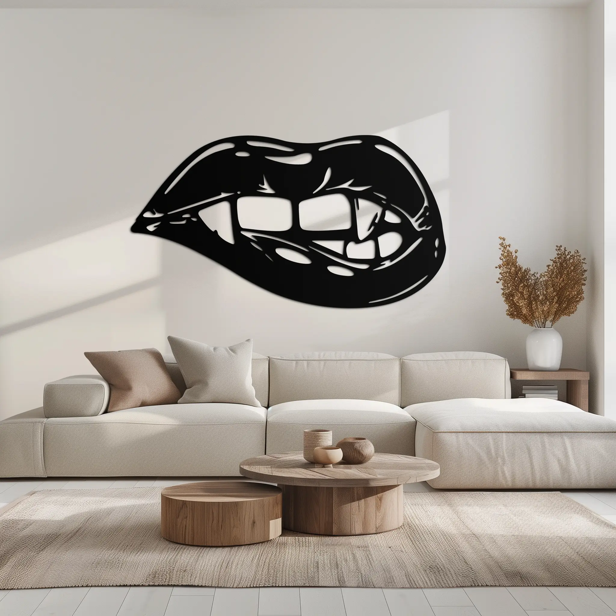 Geometric Lips Metal Wall Art - Bold & Modern Statement Piece- KAF186 by Enova Art