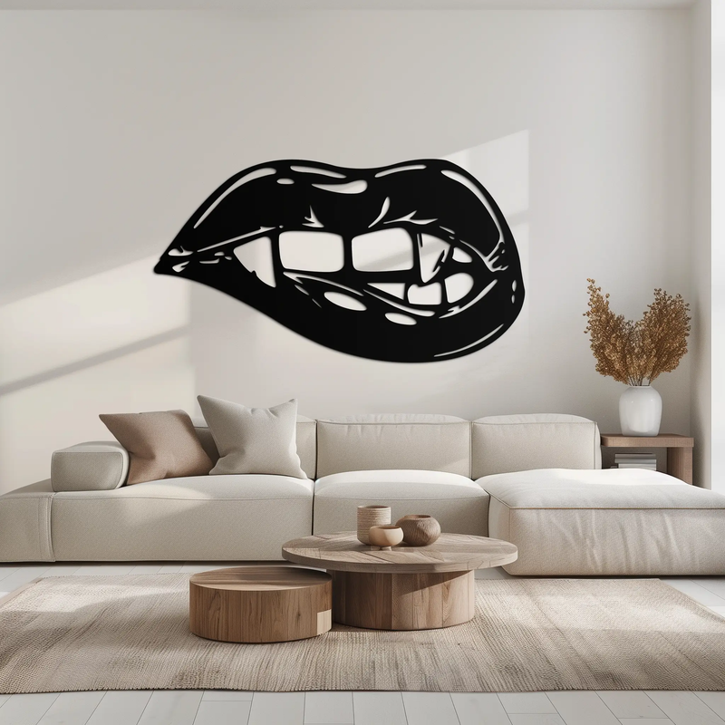Geometric Lips Metal Wall Art - Bold & Modern Statement Piece- KAF186 by Enova Art