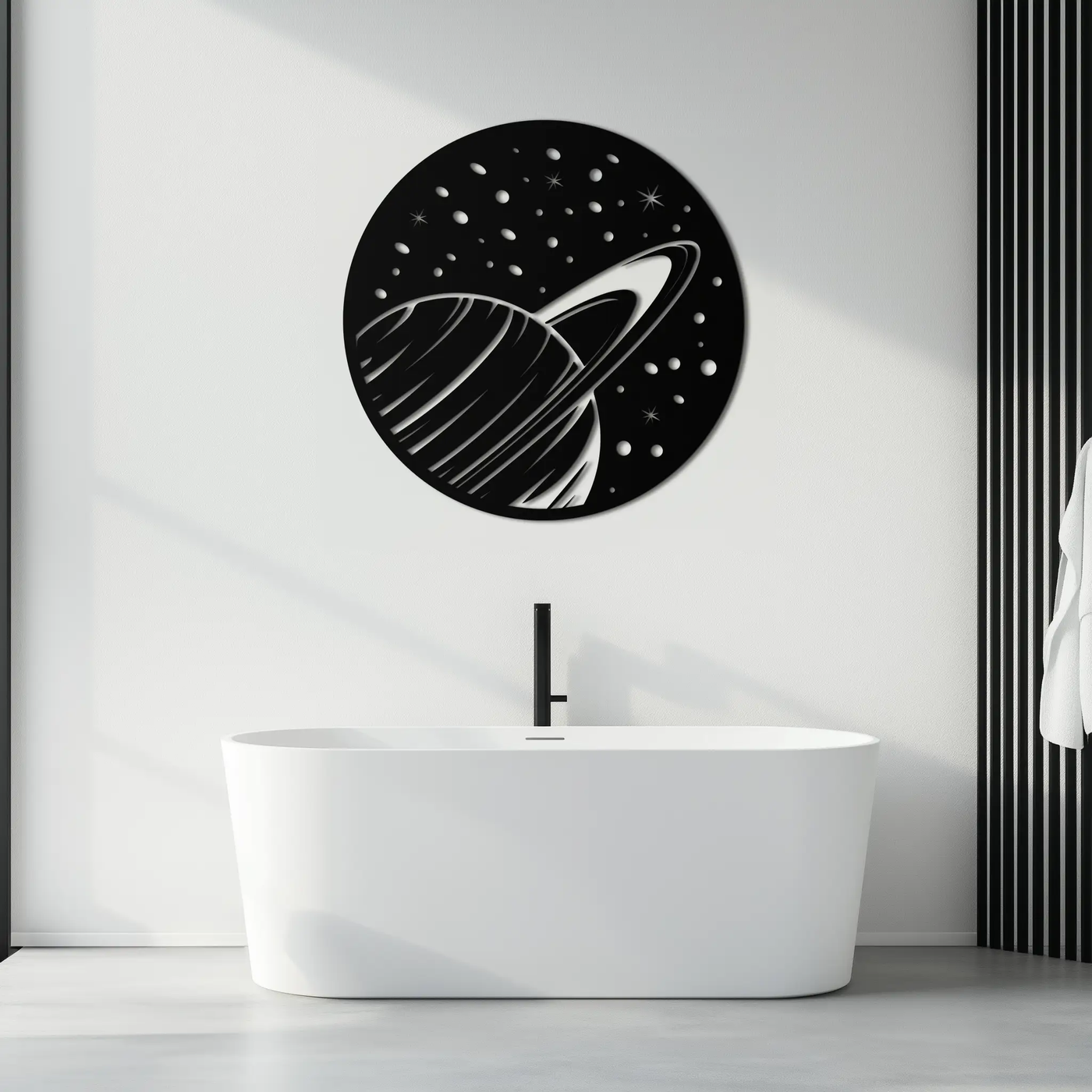 Saturn Planet Metal Wall Art - Cosmic Space Decor- KAF187 by Enova Art