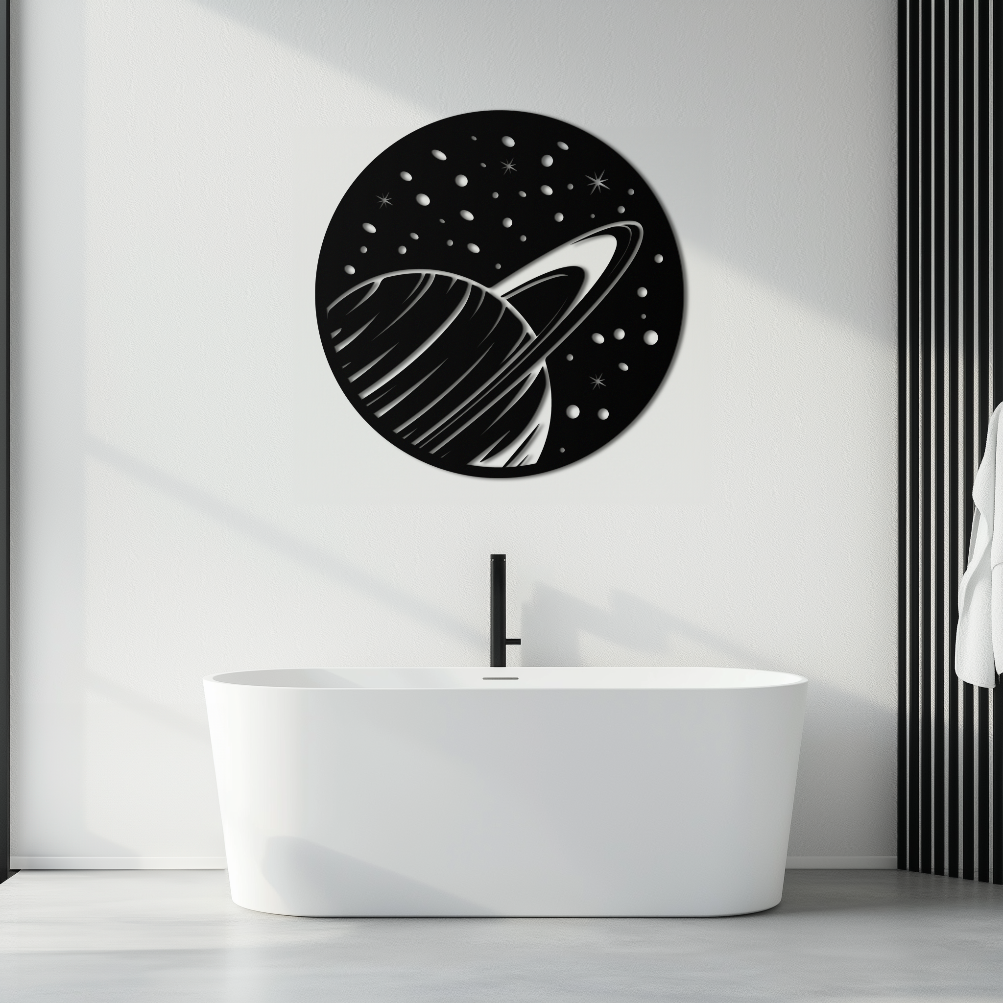 Saturn Planet Metal Wall Art - Cosmic Space Decor- KAF187 by Enova Art