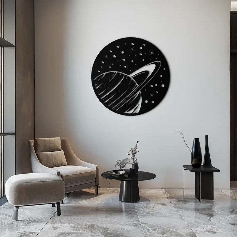 Saturn Planet Metal Wall Art - Cosmic Space Decor- KAF187 by Enova Art