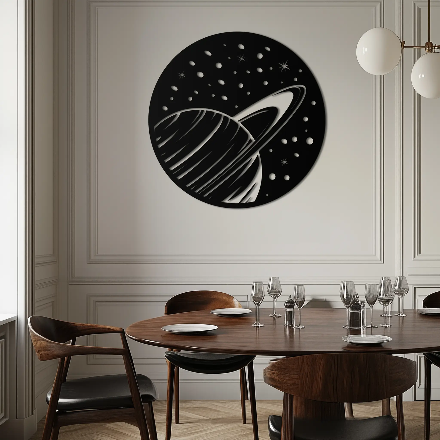Saturn Planet Metal Wall Art - Cosmic Space Decor- KAF187 by Enova Art