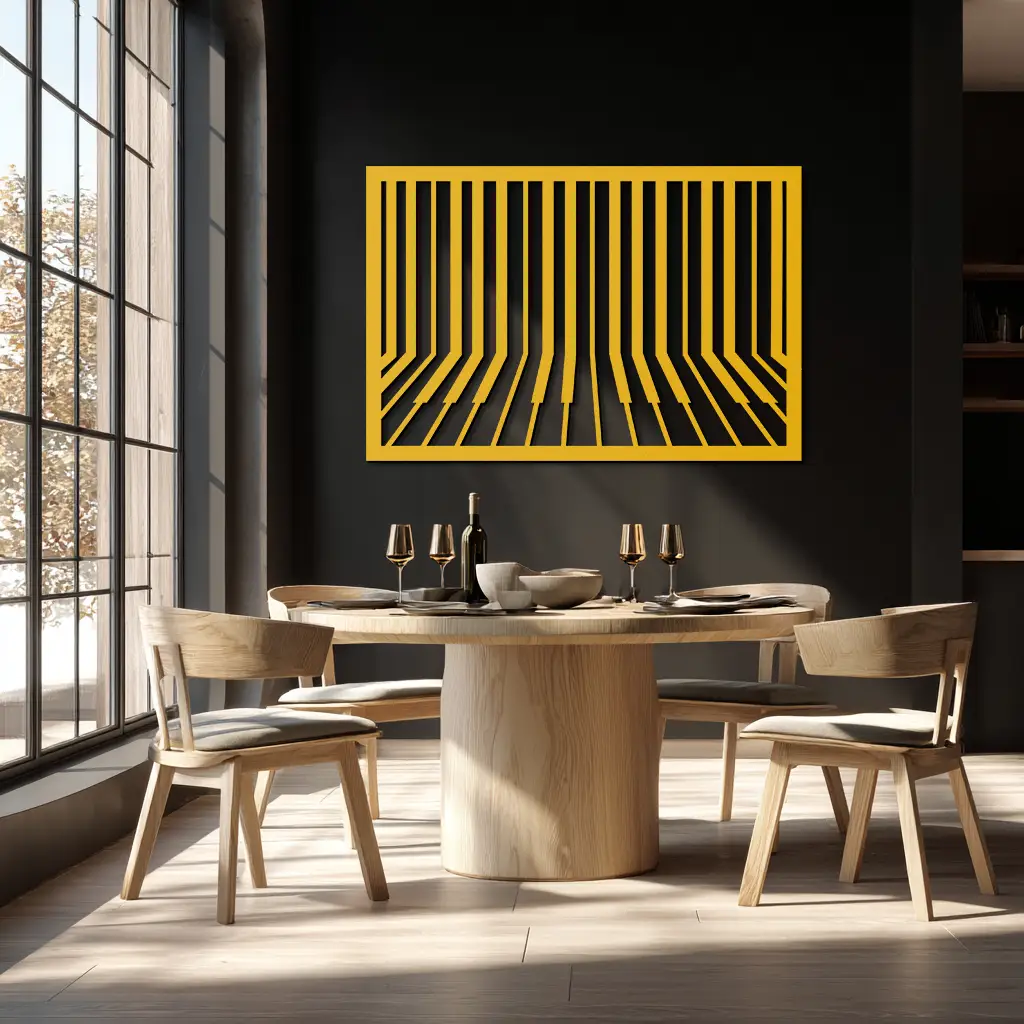 Geometric Piano Keys Metal Wall Art - Modern Music Decor- KAF189 by Enova Art